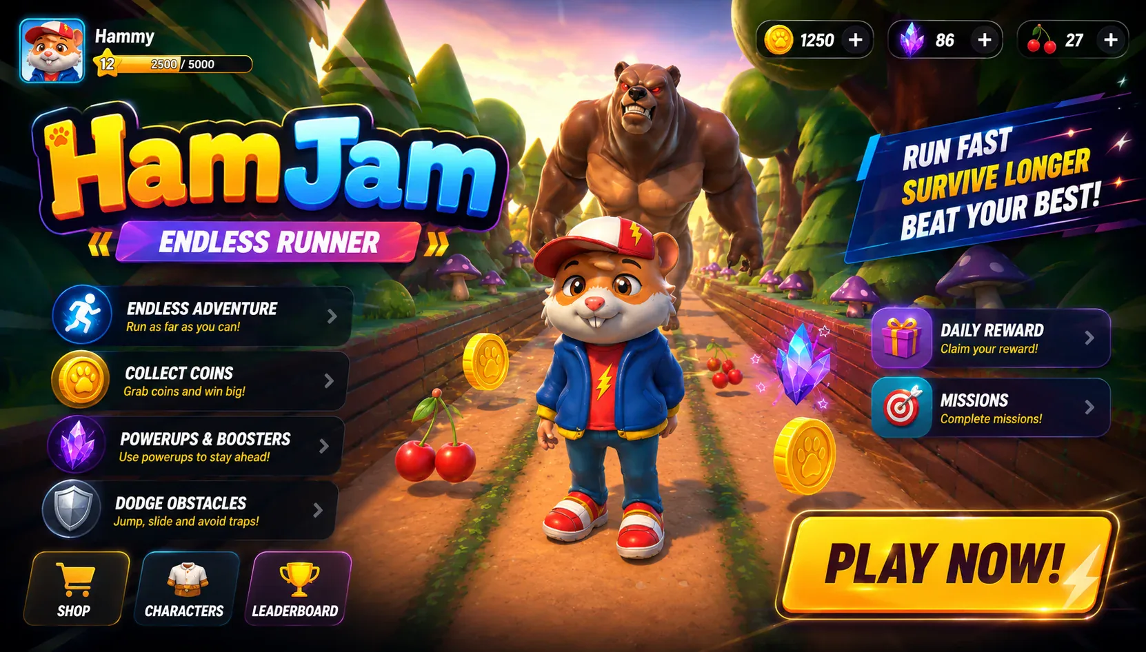 HamJam: Endless Runner Intro Screenshot