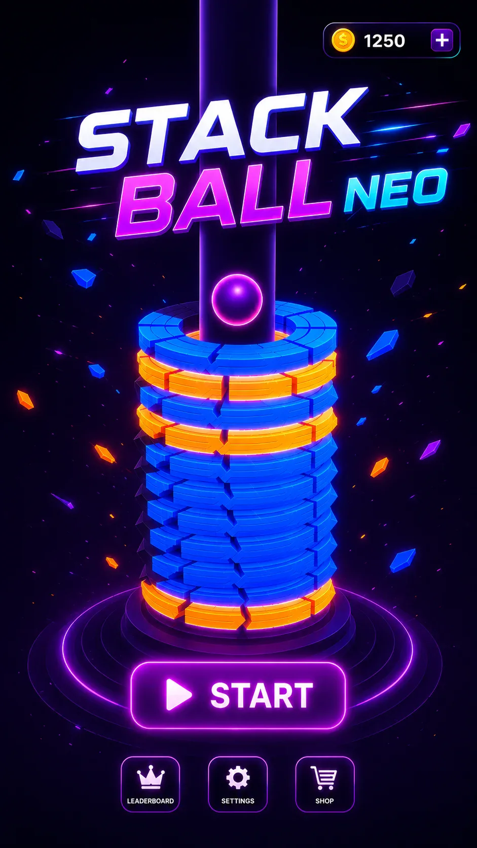 Neon Stack Ball Challenge 1