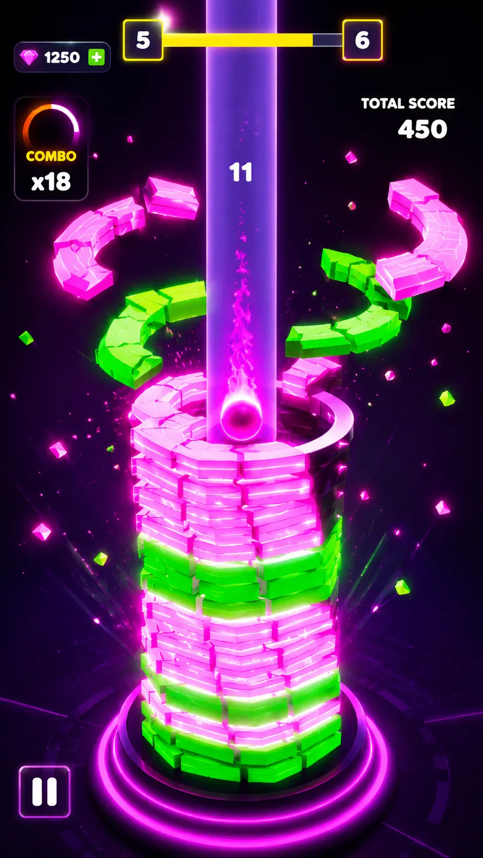 Neon Stack Ball Solution 2