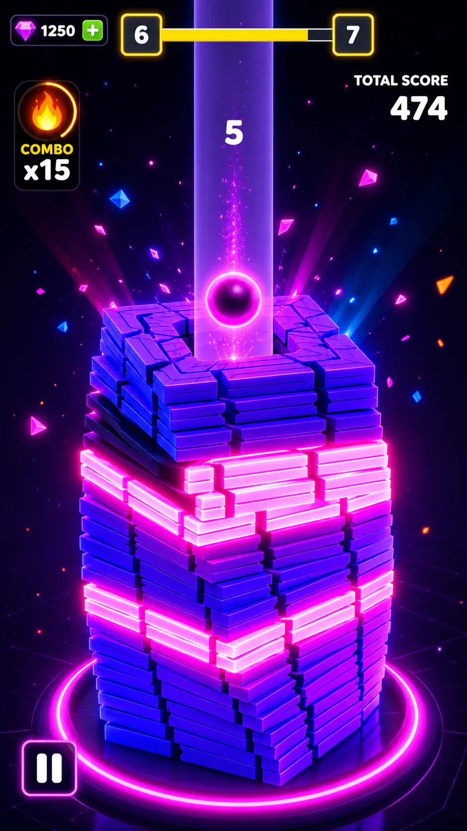 Neon Stack Ball Screenshot 7